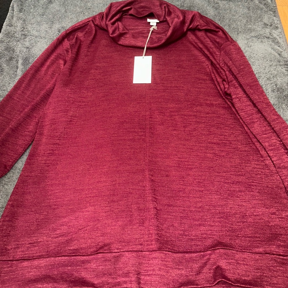 Burgundy turtleneck sweater